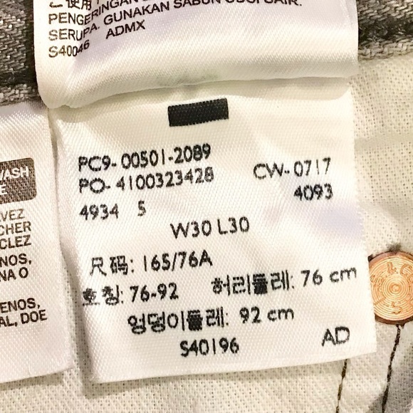 Levi’s 30x30 Tag 501 Men’s Gray Measured 31x29.5 Button Fly 100% Cotton Jeans - Picture 12 of 12